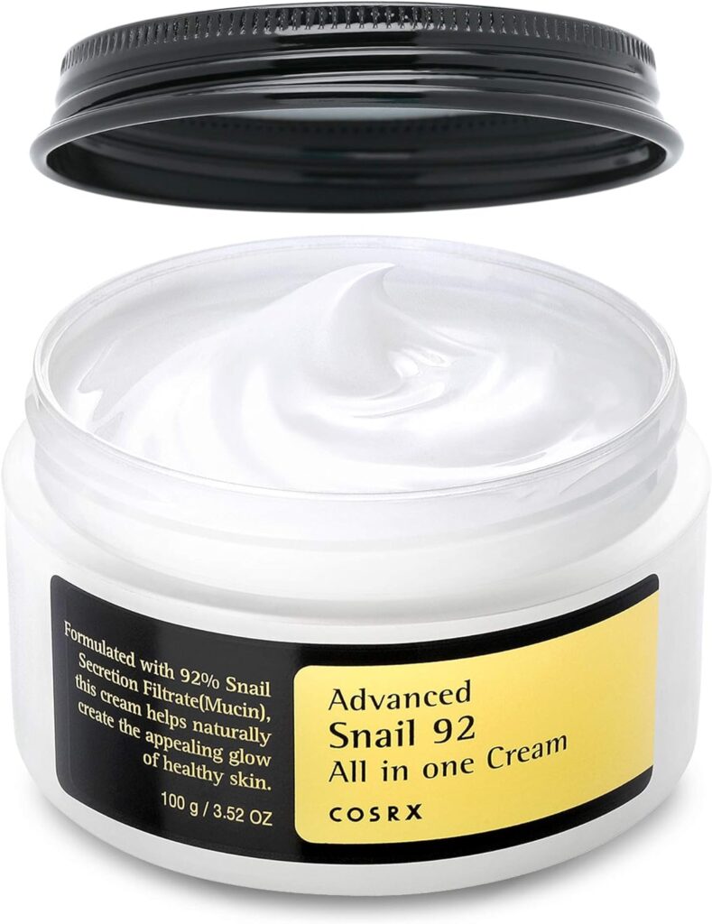 COSRX Snail Mucin 92% Moisturizer 3.52oz/ 100g, Daily Repair Face Gel Cream for Dry, Sensitive Skin, Not Tested on Animals, No Parabens, No Sulfates, No Phthalates, Korean Skincare