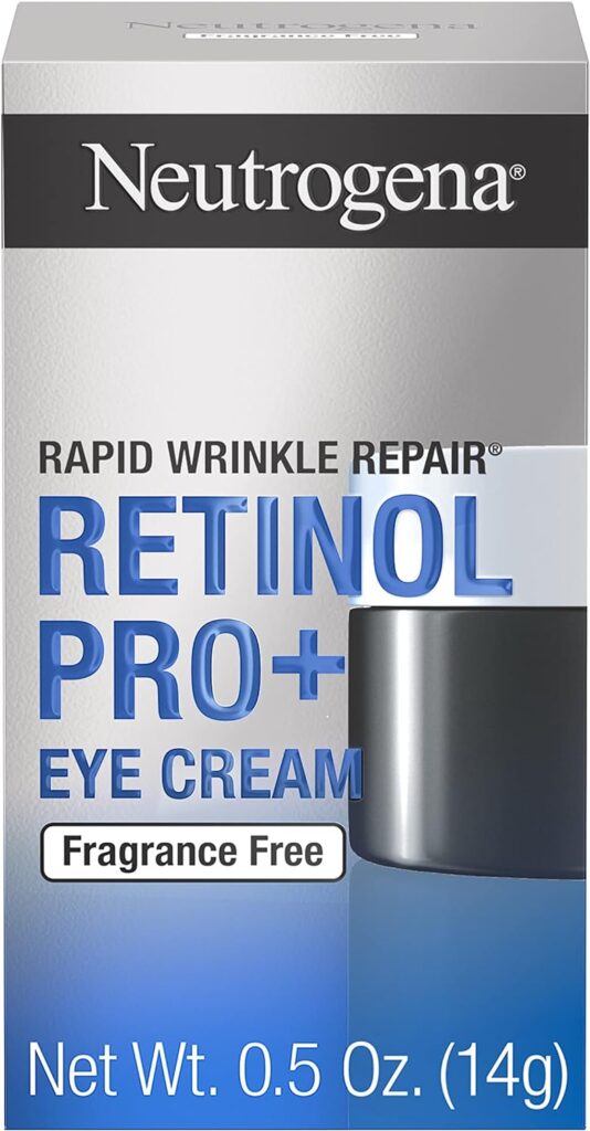 Neutrogena Rapid Wrinkle Repair Retinol Pro+ Anti-Wrinkle Eye Cream, Targeted Eye Cream for Wrinkles Dark Circles, Formulated without Fragrance, Dyes, Phthalates, and Parabens, 0.5 oz