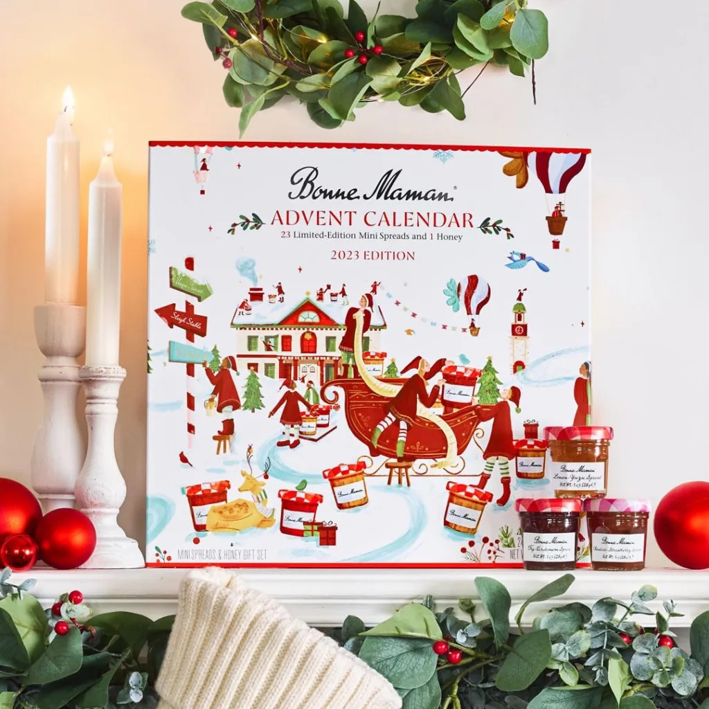 Bonne Maman 2023 Limited Edition Advent Calendar, 23 Mini Spreads and 1 Honey