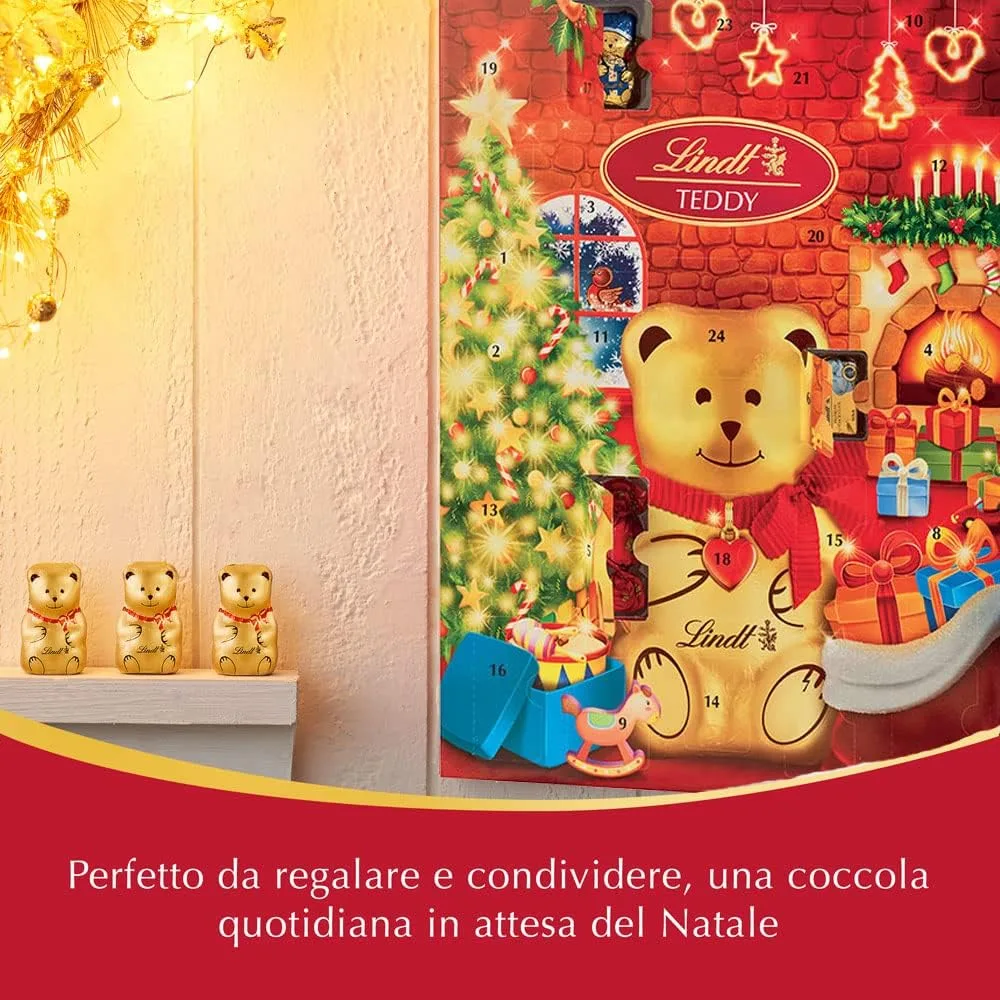 Christmas Lindt Lindor Teddy Advent Calendar, 172 gm