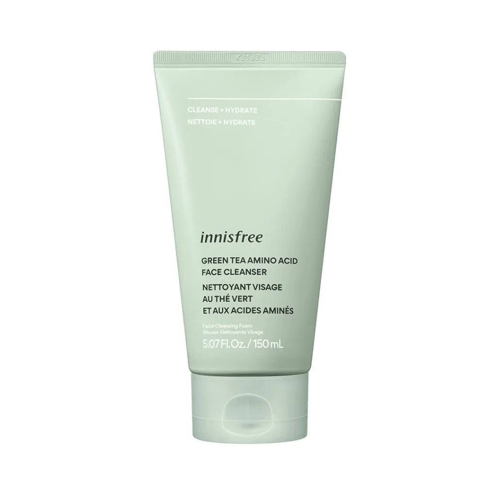 innisfree Green Tea Hyaluronic Acid Face Cleanser: Antioxidant, Amino Acid Rich, Hydration, Non-Stripping Foam