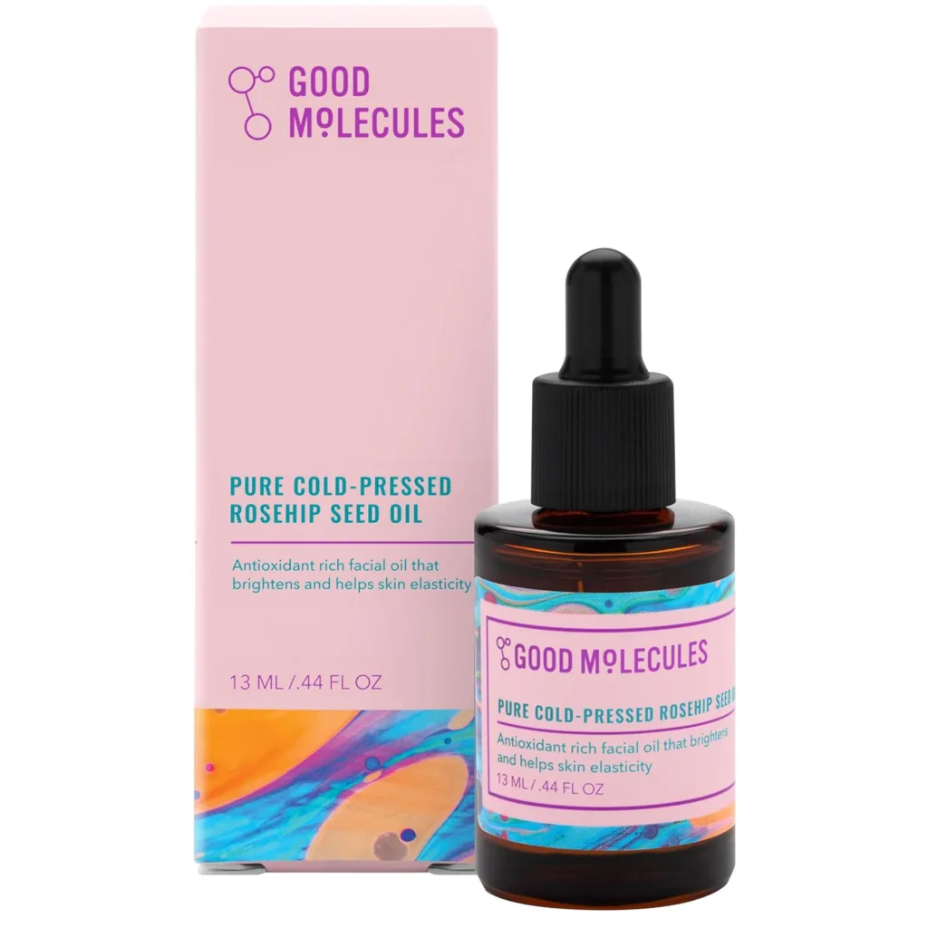 Good Molecules Pure Cold-Pressed Rosehip Seed Oil - Moisturizing, Anti-Aging Facial Oil to Plump, Balance, Hydrate - Natural Skincare for Face