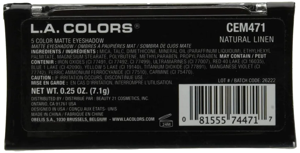 L.A. Colors 5 Color Matte Eyeshadow, Natural Linen, 0.25 oz.