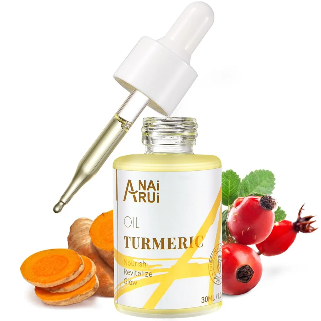 ANAI RUI Turmeric Oil for Dark Spots, Facial Oils  Serum with Turmeric, Turmeric Skincare Oil for Dry Skin, Wrinkles, Acne, Evens Tone, Moisturizing Face Oil 1.06OZ(TURMERIC)