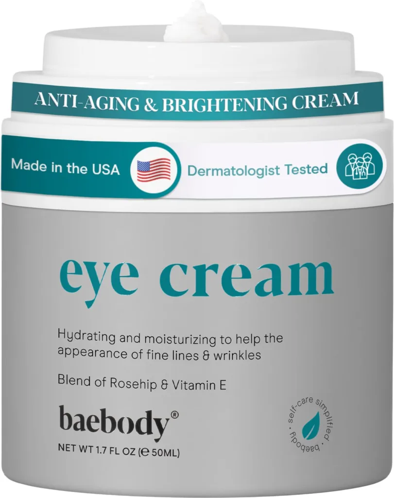 Baebody Critically Acclaimed Brightening Under Eye Cream - Best Anti Aging Eye Cream for Dark Circles, Puffiness, Fine Lines, and Wrinkles, 1.7 Oz