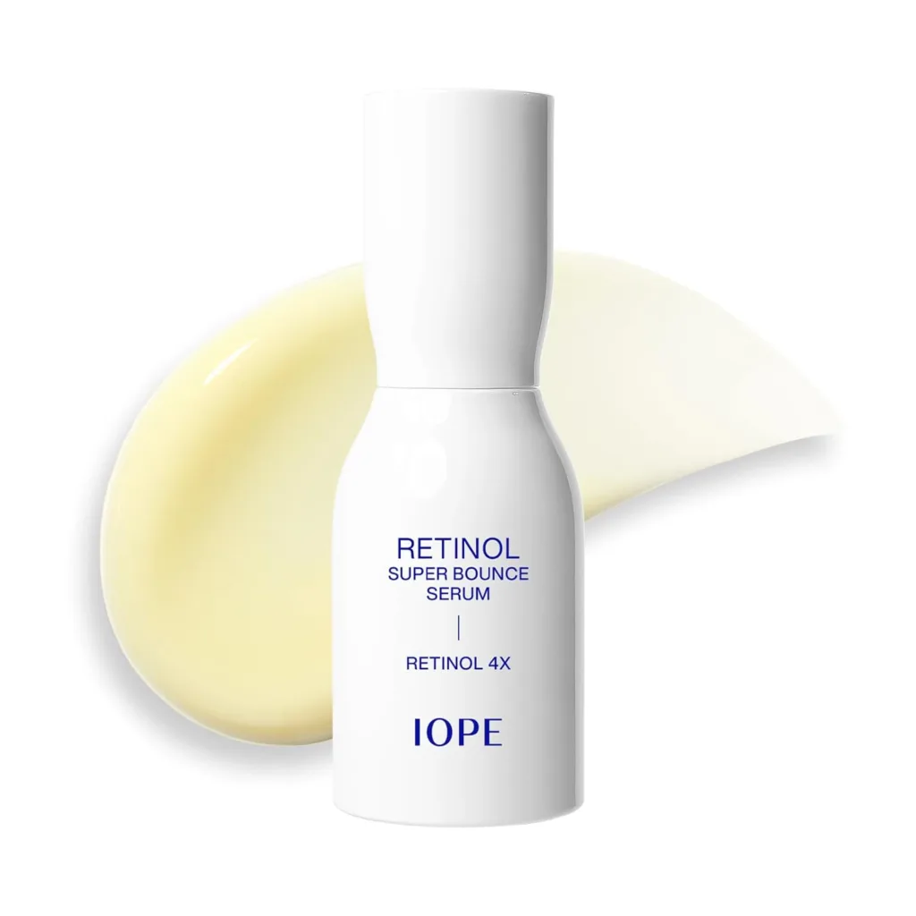 IOPE Retinol Super Bounce Serum, Korean Retinol for Daily Use, Anti-Aging, Reduction in Fine Wrinkles, Gentle Nourishment for Sensitive Skin, 1.01 Fl Oz.