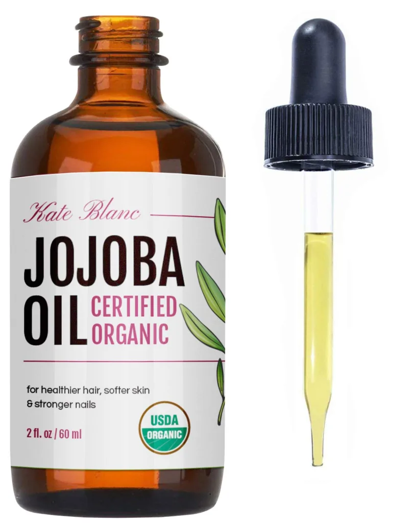 Kate Blanc Cosmetics Jojoba Oil for Hair Growth, Skin  Face (2oz) Facial Oil for Gua Sha Massage. 100% Pure  Natural Hair Oil Moisturize Nails, Ear, Scalps, Cuticles