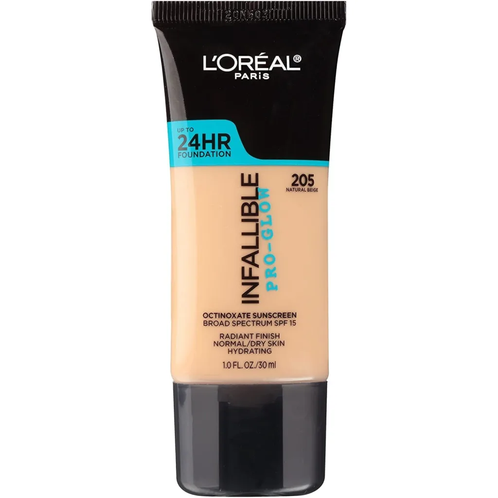LOreal Paris Makeup Infallible Up to 24HR Pro-Glow Foundation, Natural Beige, 1 fl oz.