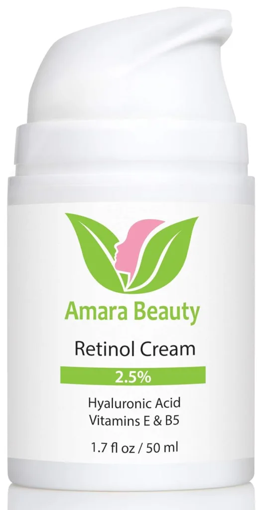 Retinol Cream for Face 2.5% with Hyaluronic Acid  Vitamins E  B5, 1.7 fl. oz.