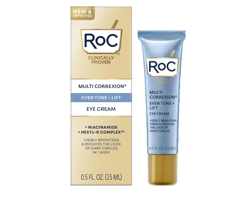 RoC Multi Correxion 5 in 1 Anti-Aging Eye Cream for Puffiness, Under Eye Bags  Dark Circles, Skin Care Treatment with Shea Butter, 0.5 Ounces (Packaging May Vary)