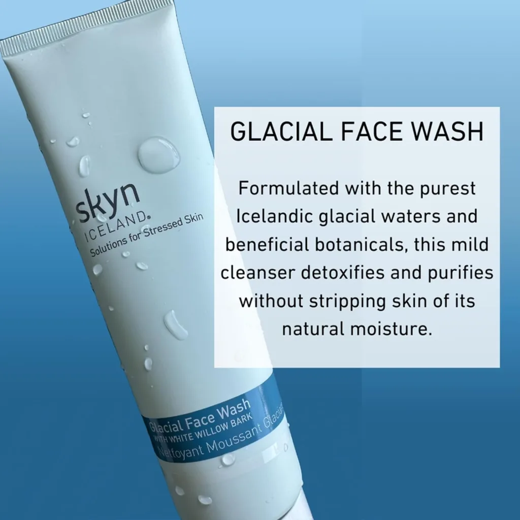 skyn ICELAND Glacial Face Wash: Creamy Foaming Cleanser to Refresh, Soothe  Purify Stressed Skin, 150ml / 5 oz