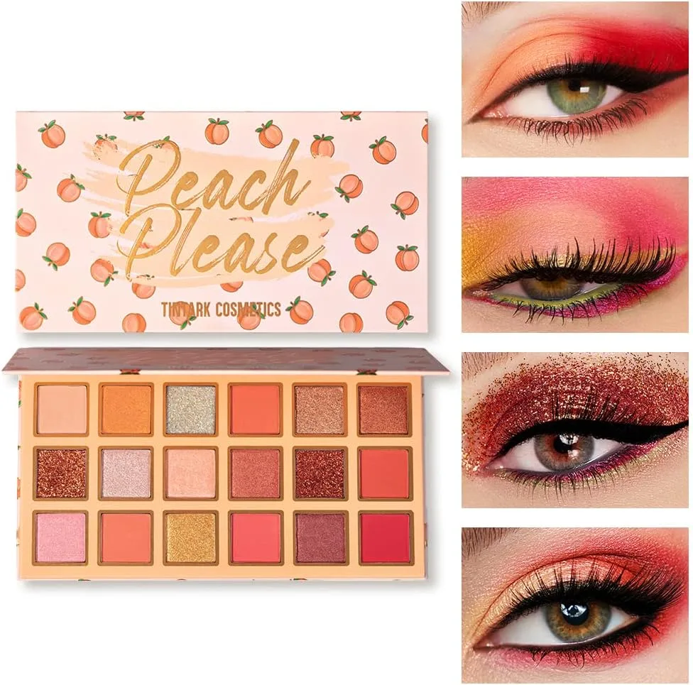 Tintark Peach Please 18 Colour Eyeshadow Palette for Beauty - Eyeshadow Cosmetics with Matte Metallic Sparkle Shimmer Pink  Highlighter Eye Makeup for Girls  Powder Eye Shadow Pallet