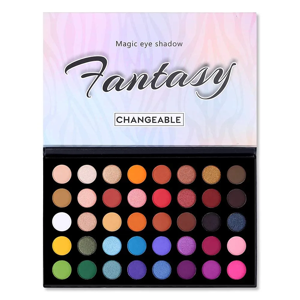 CHARMCODE 40 Colors Fantasy Eyeshadow Makeup Palette, High Pigmented Shimmer Matte Metallic Bright Colorful Natural Shades Creamy Make Up Eye Shadow Pallet Kit (Color 1)