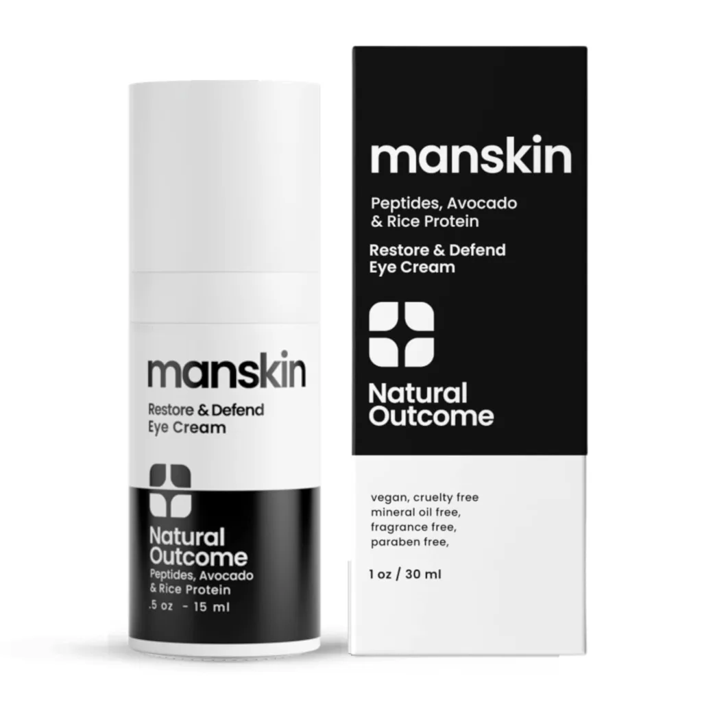 natural outcome Man Skin Eye Cream for Men - Restore  Defend Anti Aging Eye Cream with Peptides, Avocado Oil and Rice Proteins