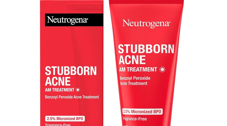 neutrogena stubborn acne am face treatment with 25 micronized benzoyl peroxide acne medicine oil free daily facial treat