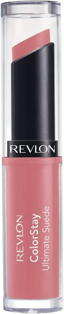 Revlon Lipstick, ColorStay Ultimate Suede Lipstick, High Impact Lip color with Moisturizing Creamy Formula, Infused with Vitamin E, 025 Socialite, 0.09 Oz