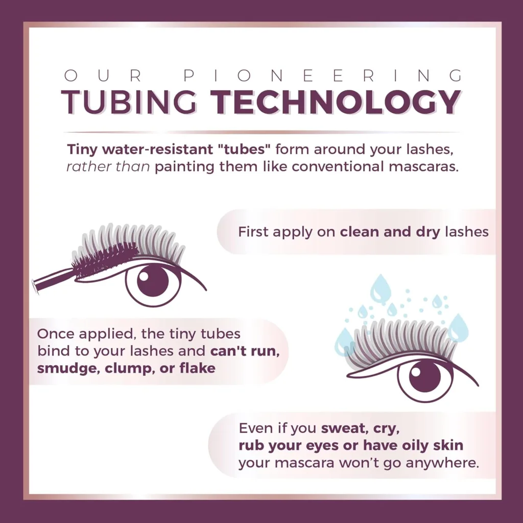 Blinc Amplified Tubing Mascara, Ultra-Longwearing Washable, Soft-Glam Volumizing, Lengthening and Defining, Gluten  Cruelty Free, Black, 9mL / 0.30 Fl. OZ