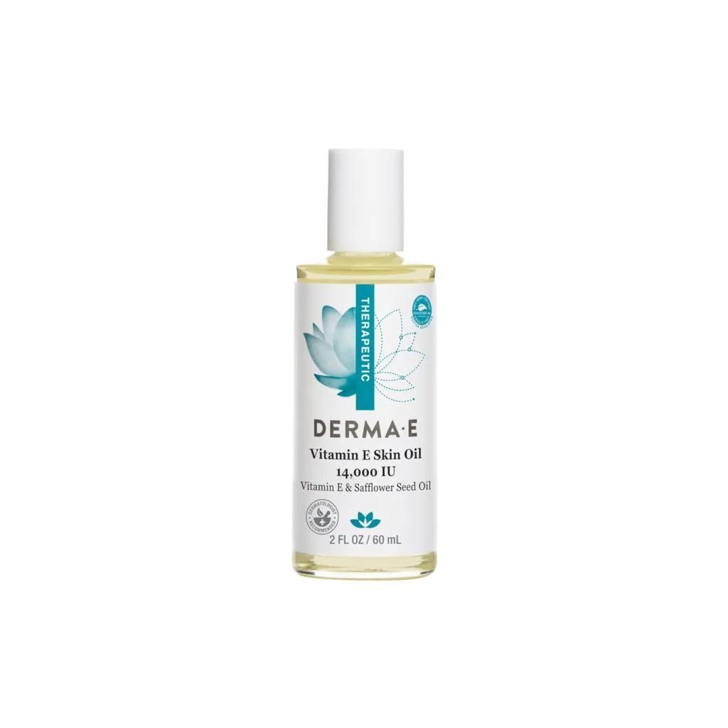 DERMA-E Vitamin E Skin Oil - 14,000 IU Face Oil with Safflower Oil – Hypoallergenic, Fragrance Free Facial Skin Care - Nourishes and Conditions, 2 fl oz