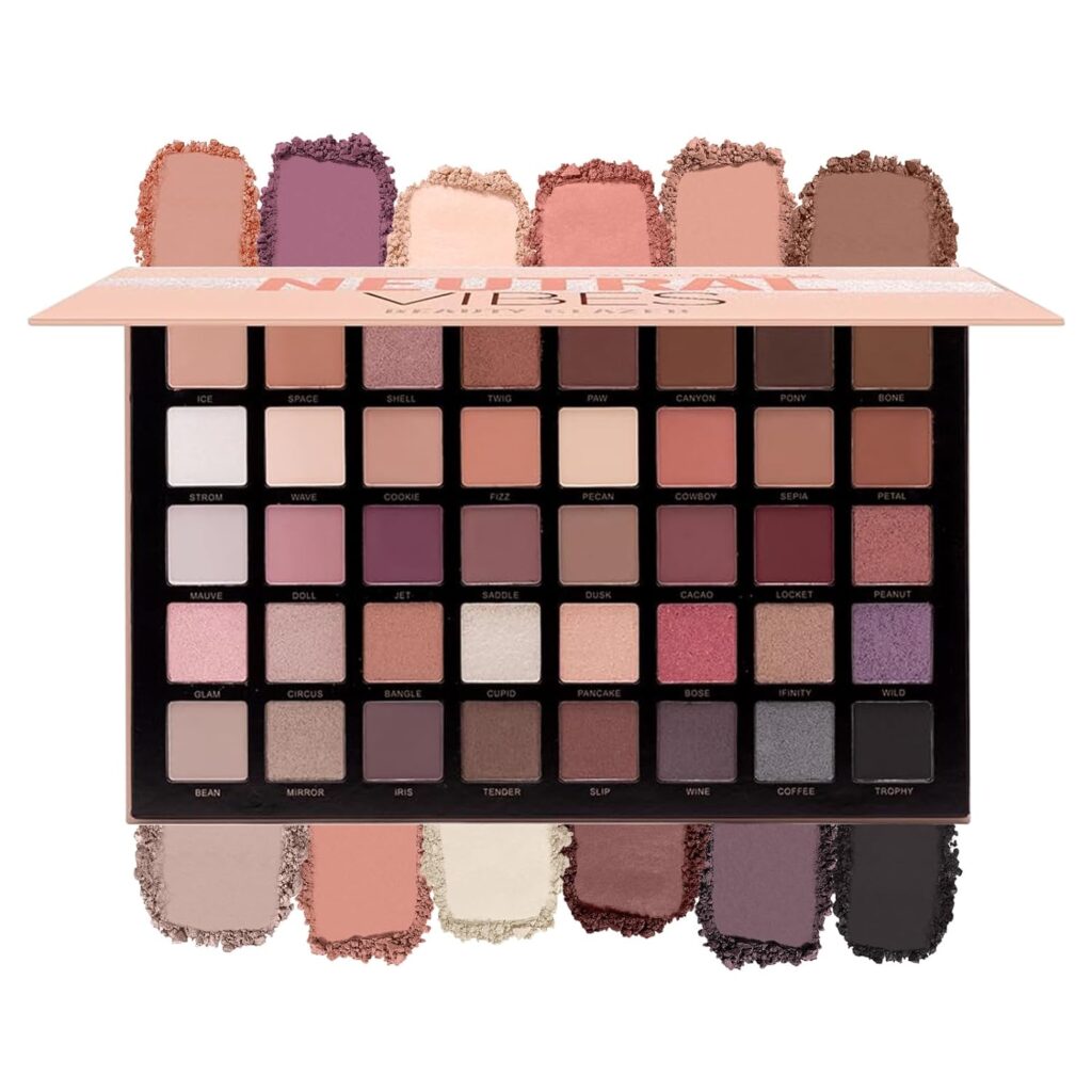 40 Colors Shimmer Smoky Eyeshadow Palette Matte Glitter Ultra Pigmented Makeup Eye Shades Powder Blendable Contouring Eye Shadow Everyday Neutral Natural Eye Makeup For Beginners Cosmetics