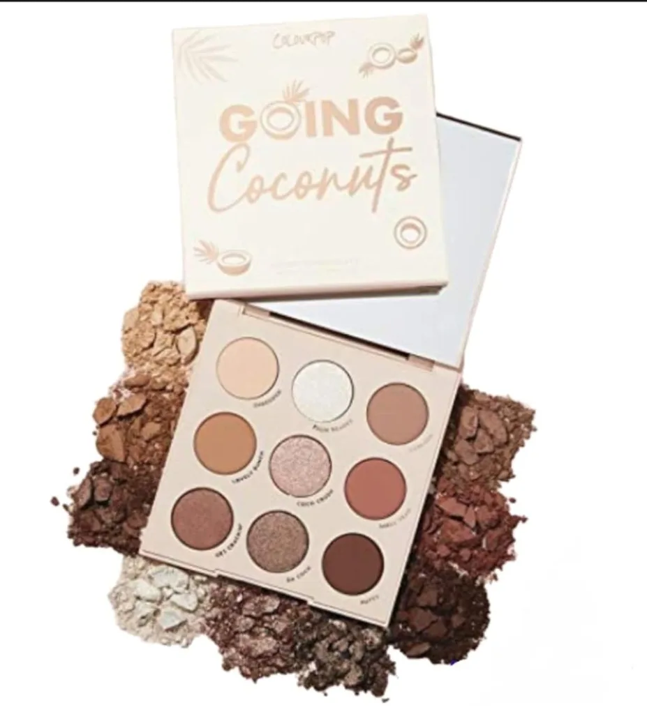 Colourpop Going Coconuts Shadow Palette - 9 Pan Eyeshadow Palette Full Size, No Box, 0.03 Ounce