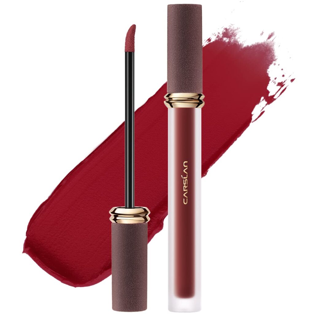 Matte Liquid Lipstick - Longwear, No-Budge, Highly Pigmented Lipcolor for All Skin Women, AM22 Wine Red