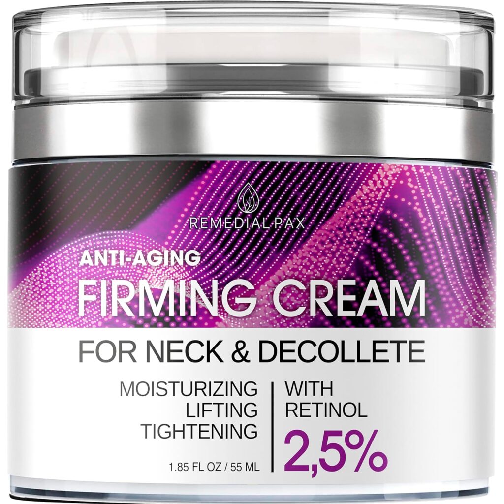 REMEDIAL Neck Firming Cream: Anti-Aging Moisturizer with Retinol, Collagen  Hyaluronic Acid for Men  Women, 1.85 Fl Oz