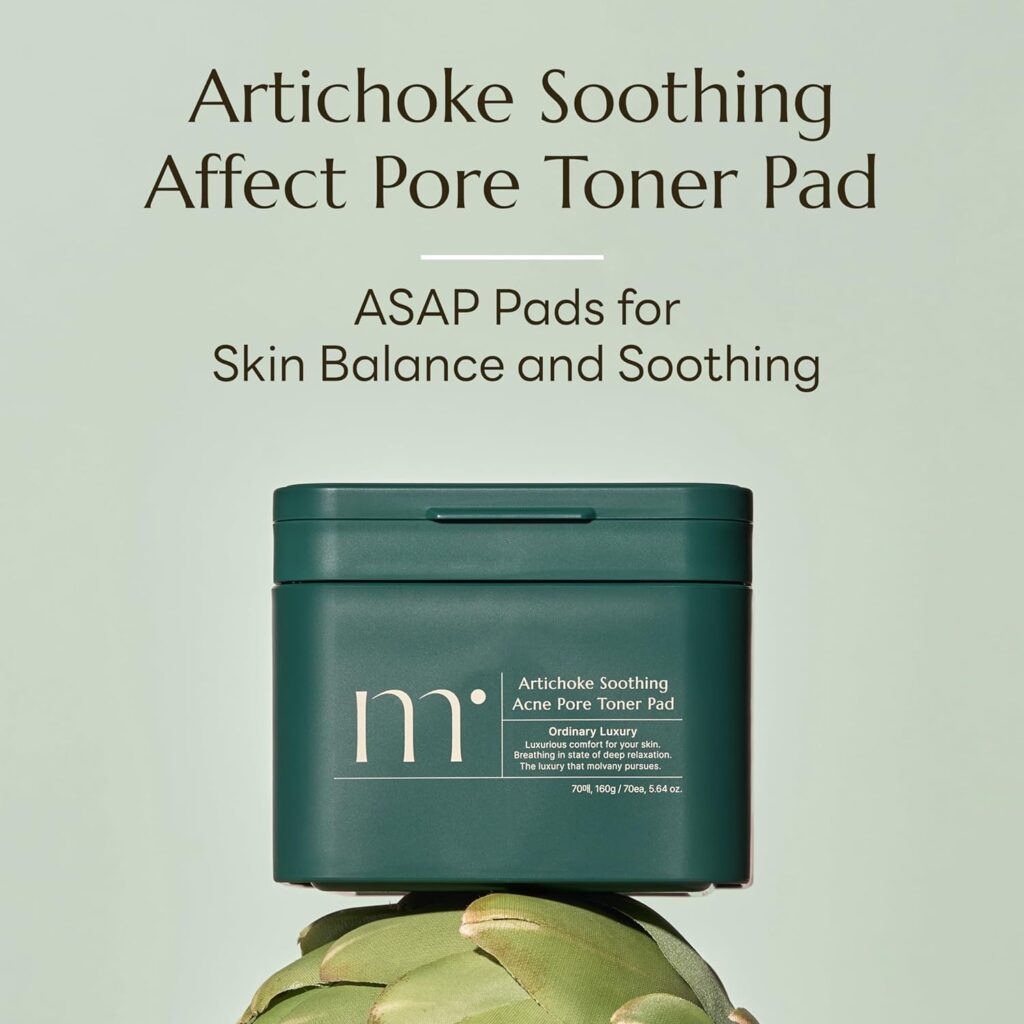Artichoke Soothing Affect Pore Toner Pad/ASAP SootheCalm Skin, Improve Skin Balance Recommended for Sensitive Skin, 70 Pads