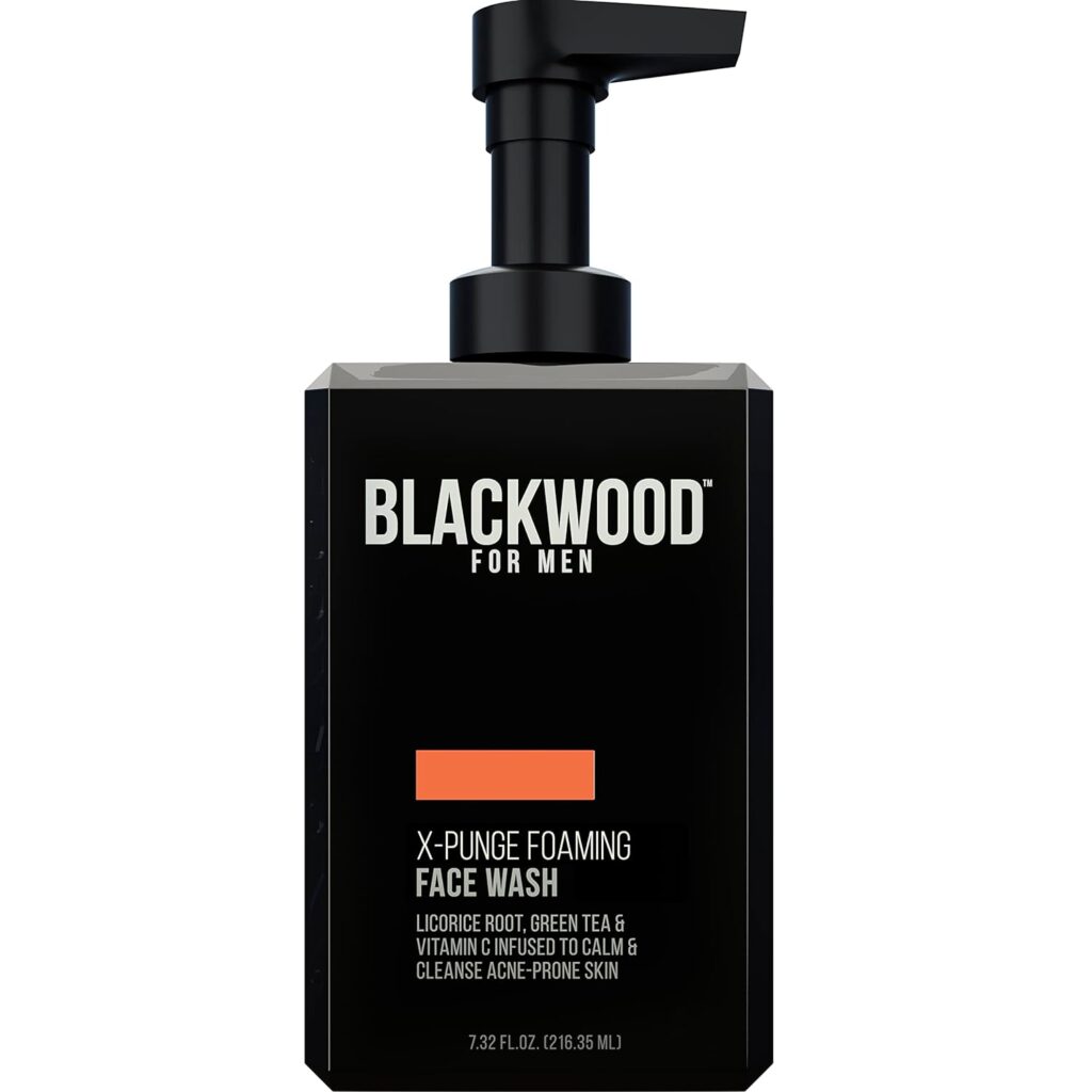 Blackwood For Men X-Punge Foaming Face Wash - Organic  Natural Acne Facial Cleanser For Oily to Normal Skin - Deep Cleanse for Exfoliation - Paraben Free, Sulfate Free,  Cruelty Free (7.32 oz)