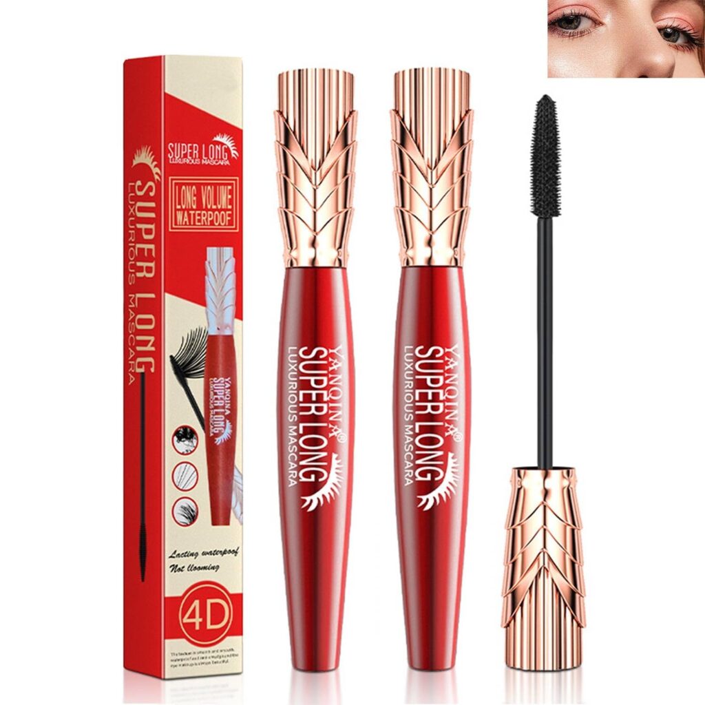 Yanqina Super Long Mascara,Yanquina Mascara,Super Long Mascara,4d Waterproof and Sweat Proof Mascara,Super Long Luxurious Mascara,Stereo Lengthening Mascara(2pcs)