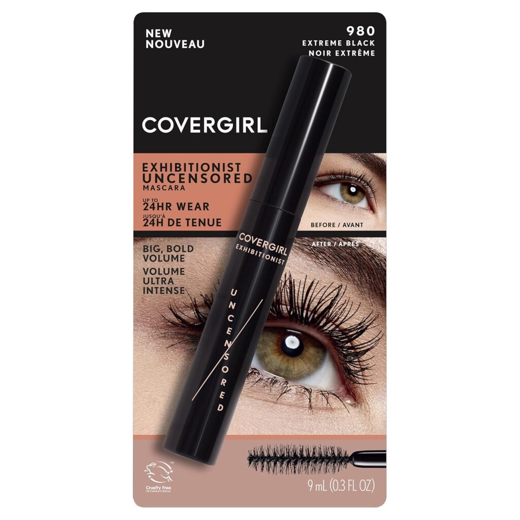 COVERGIRL Exhibitionist Uncensored Mascara for Volume and Length, Extreme Black, 0.3 Fl Oz