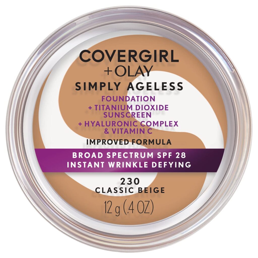 COVERGIRL  Olay Simply Ageless Instant Wrinkle-Defying Foundation, Classic Beige, 0.4 Fl Oz (Pack of 1)